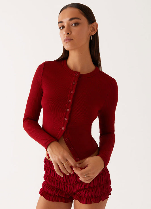 HATTY - RIBBED LONGSLEEVE TOP