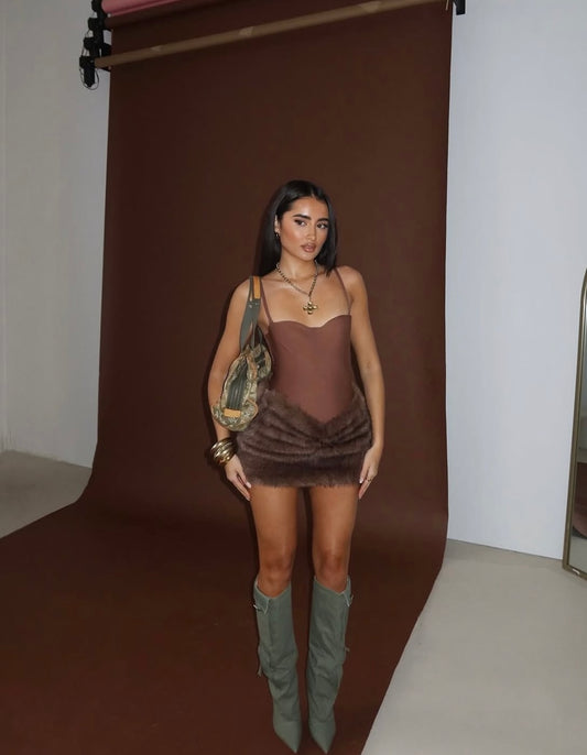 BRIELLE - FUR MINI SKIRT