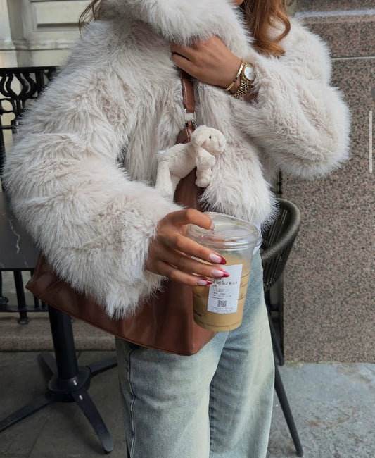 DEMURE - FAUX FUR COAT