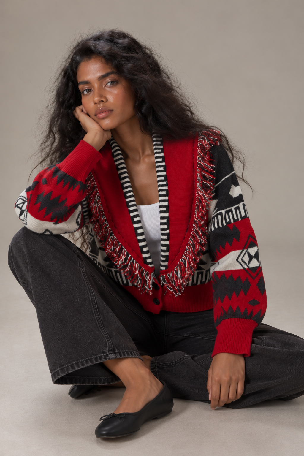 ROMY - MULTI FRINGED BUTTON CARDIGAN