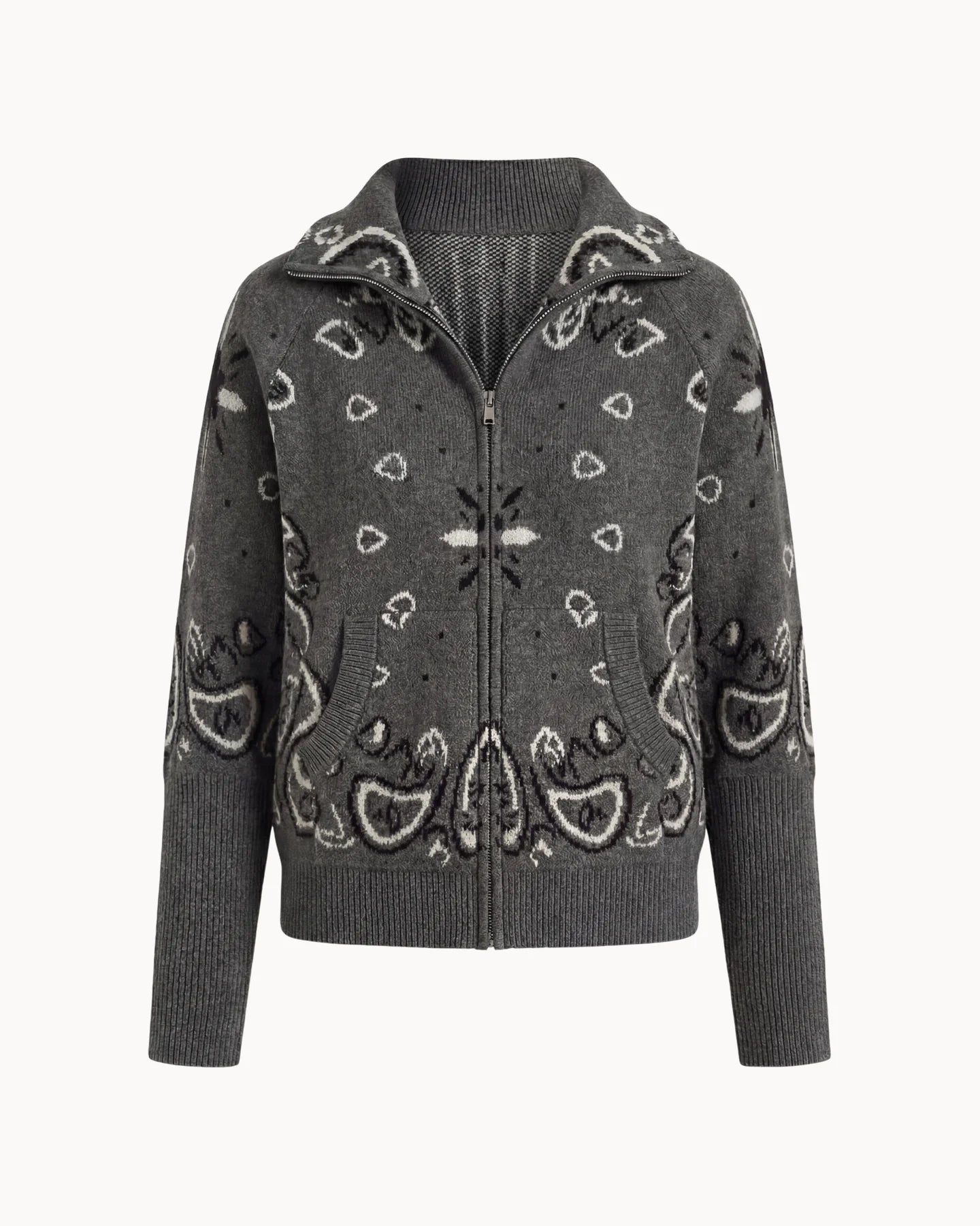 JOEY - PAISLEY ZIP UP CARIDGAN