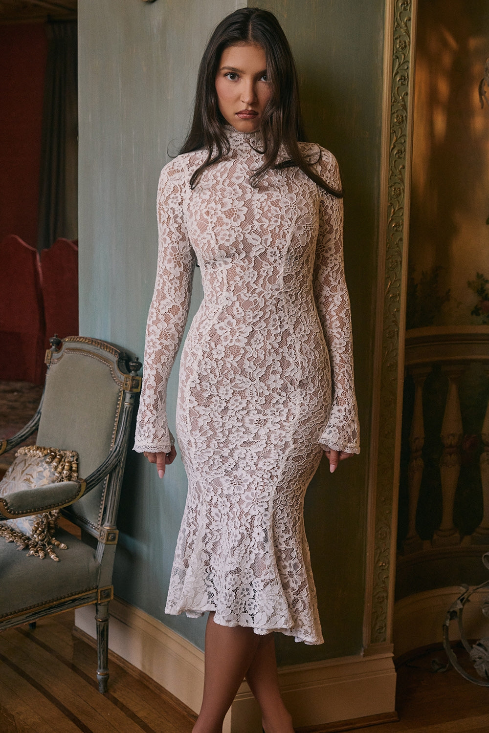 SOPHIA - LACED MIDI DRESS