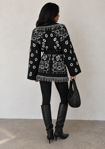 INGRID - TASSELED PAISLEY CARDIGAN