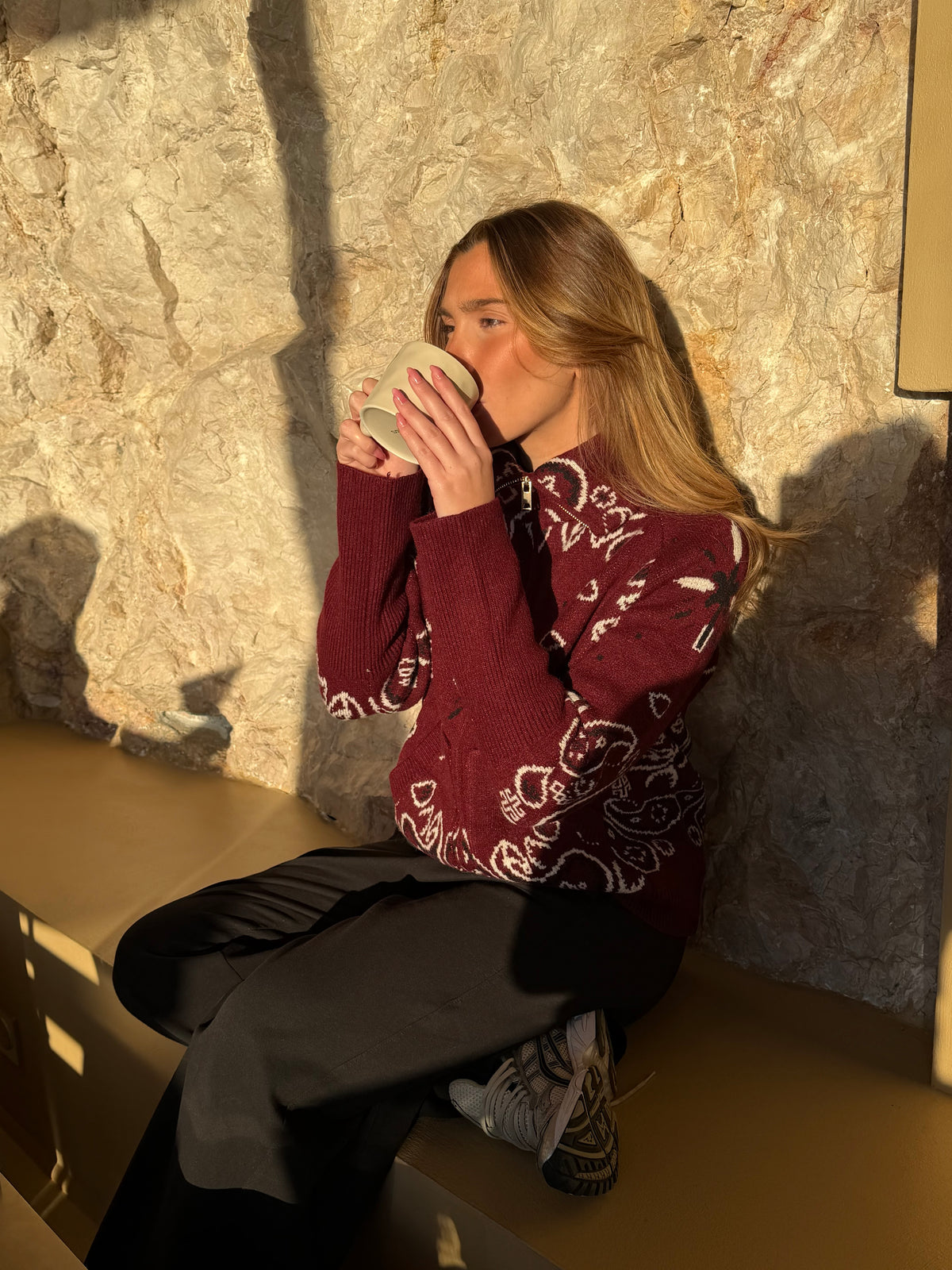 JOEY - PAISLEY ZIP UP CARIDGAN