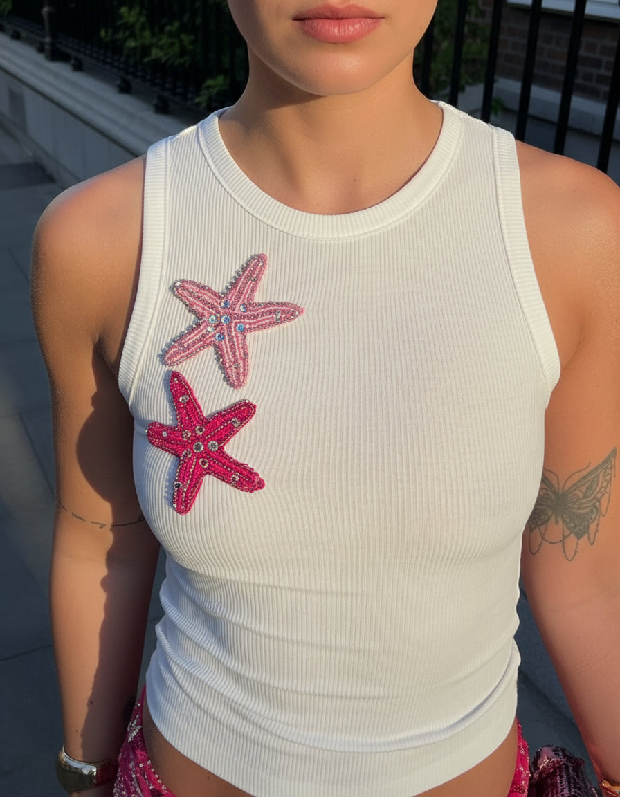 SASKI - STARFISH EMBELLISHED TANK TOP
