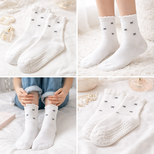 SUZIE - BOW PILATES SOCKS