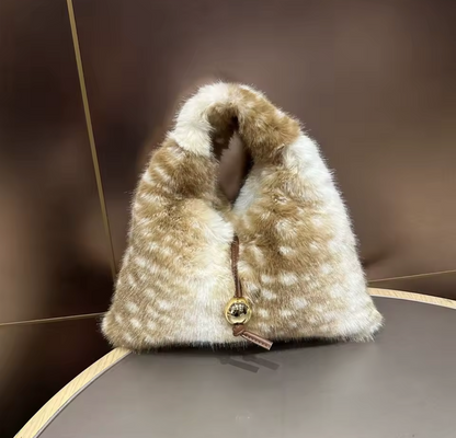 VIENNA - FAWN PRINT FAUX FUR BAG
