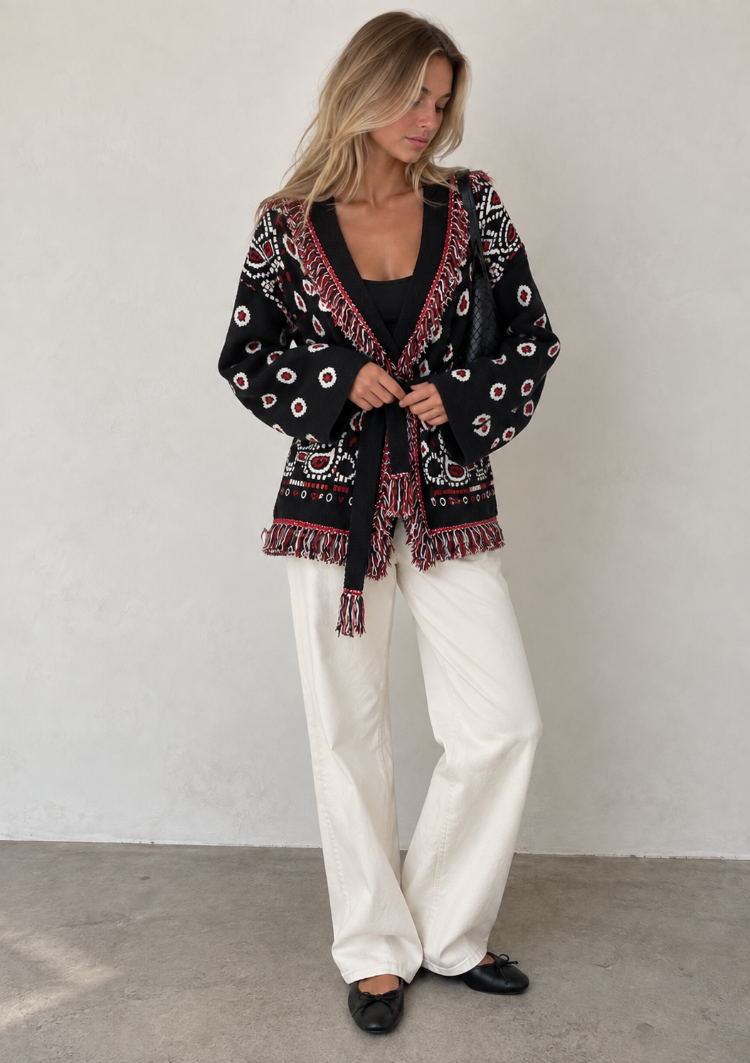 INGRID - TASSELED PAISLEY CARDIGAN