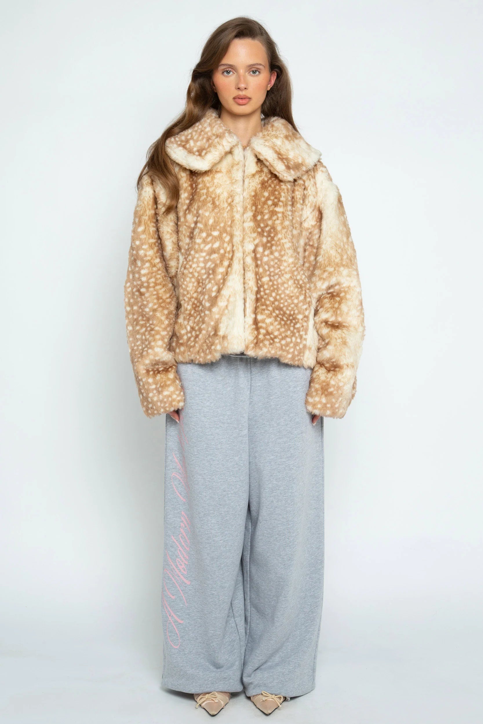 BAMBI - FAWN PRINT FAUX FUR COAT
