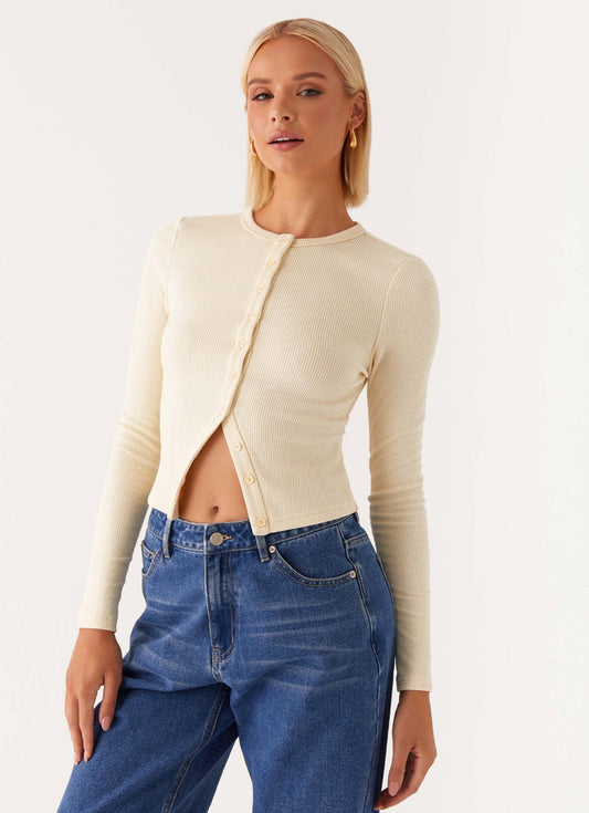 HATTY - RIBBED LONGSLEEVE TOP