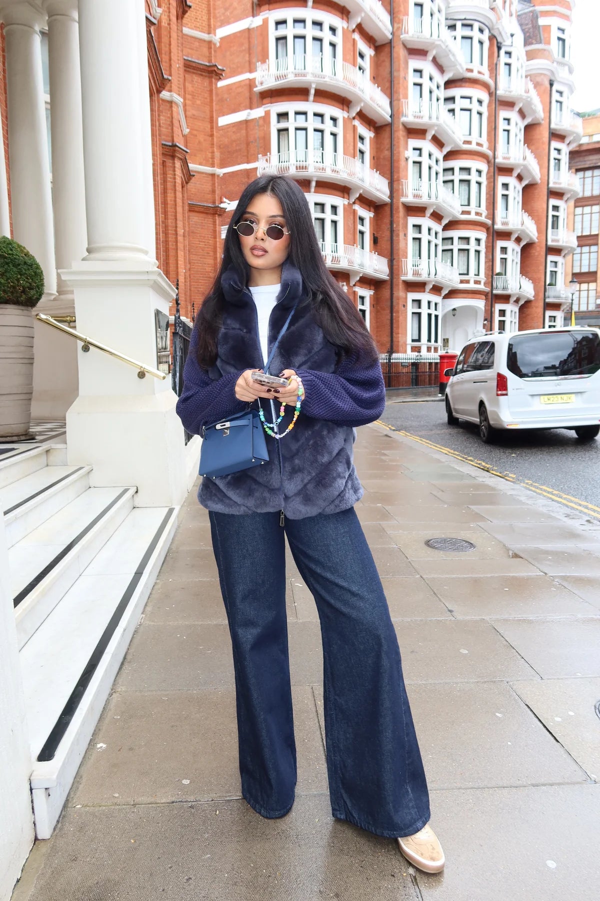 KOURTNEY - FAUX FUR GILET CARDIGAN