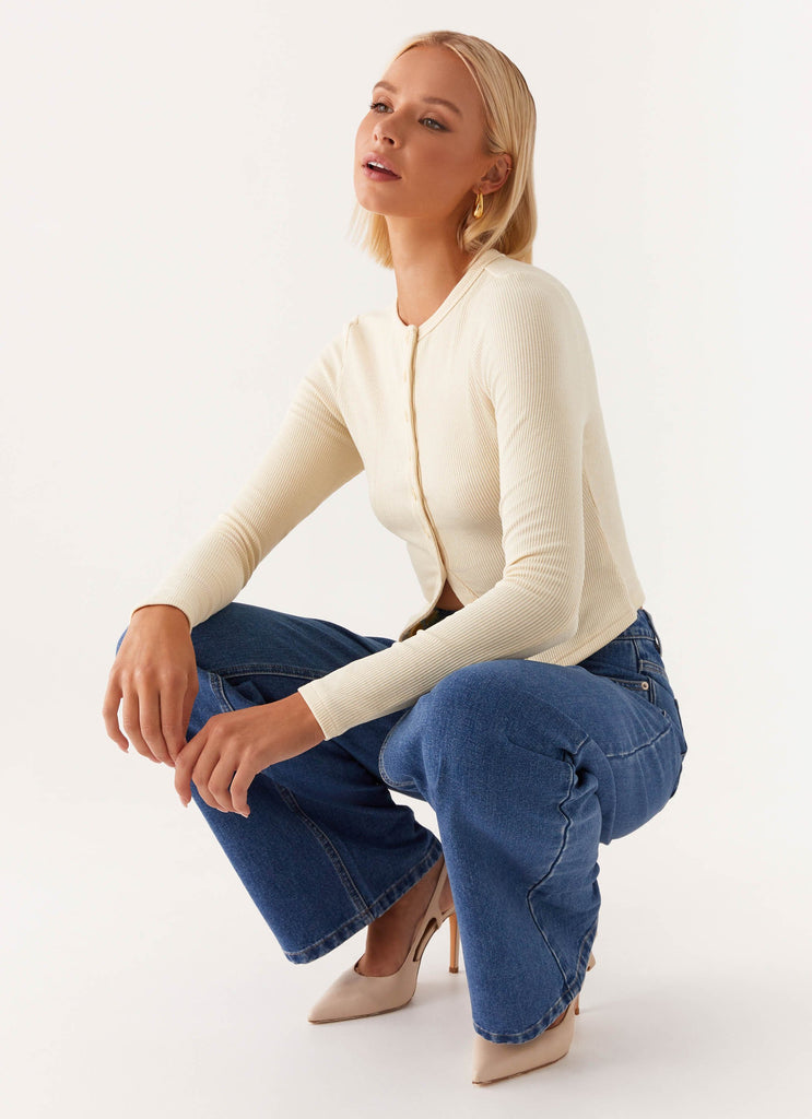 HATTY - RIBBED LONGSLEEVE TOP