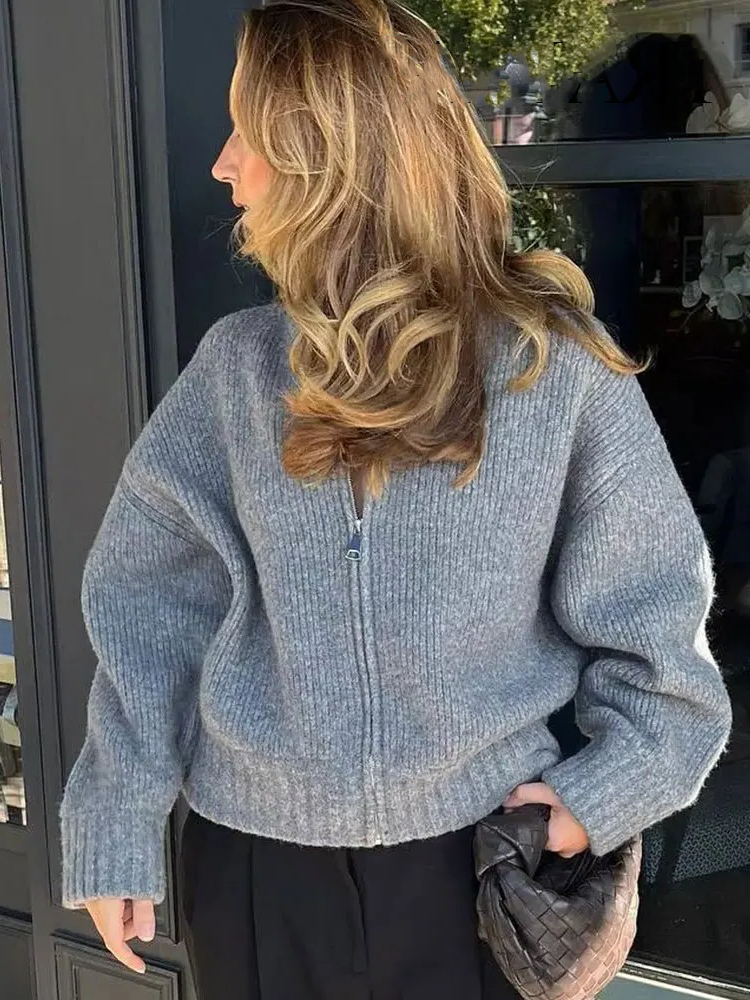 MISSY - KNITTED ZIP CARDIGAN