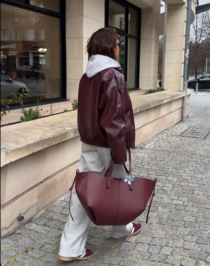 STEVIE - FAUX LEATHER BIKER JACKET