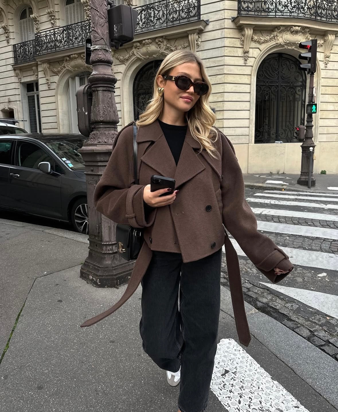 CELINE - WOOL BELTED COAT
