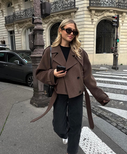 CELINE - WOOL BELTED COAT