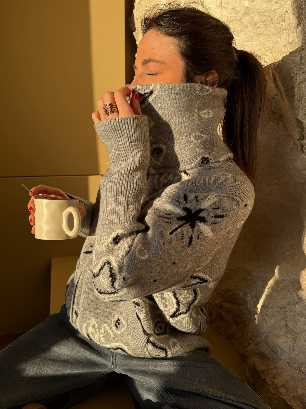 JOEY - PAISLEY ZIP UP CARIDGAN