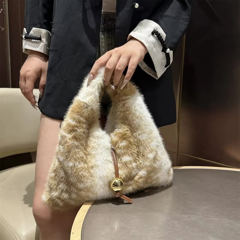 VIENNA - FAWN PRINT FAUX FUR BAG