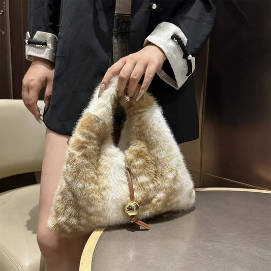 VIENNA - FAWN PRINT FAUX FUR BAG