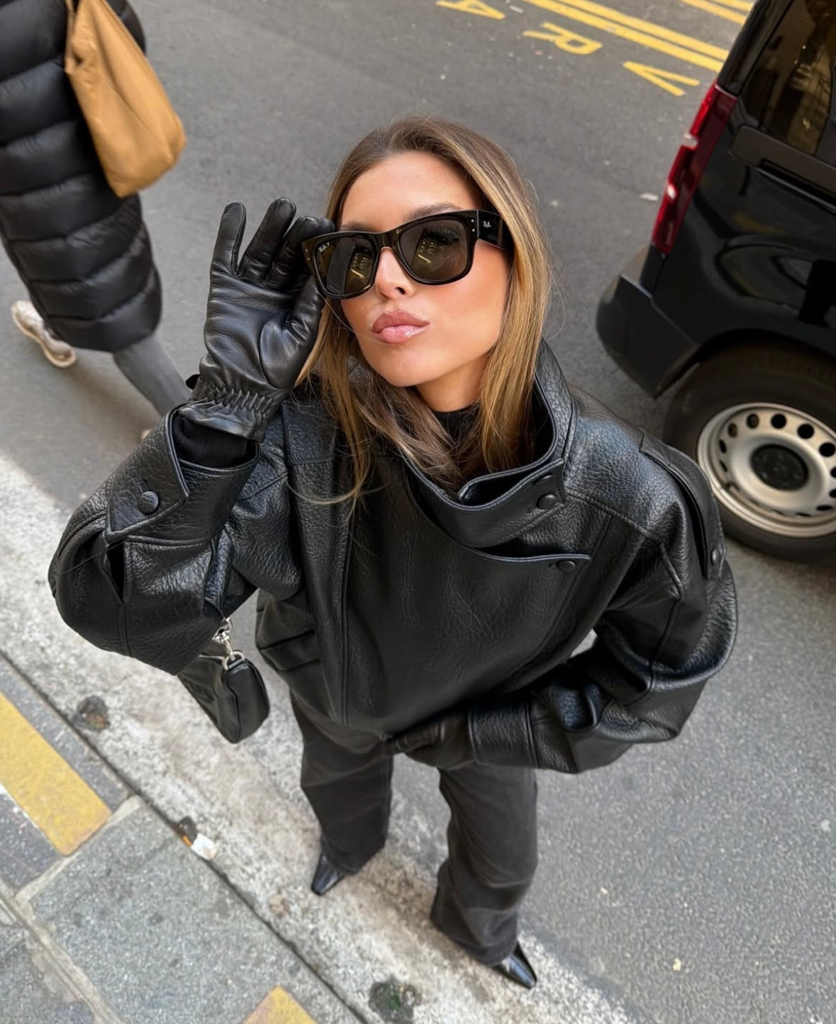 STEVIE - FAUX LEATHER BIKER JACKET