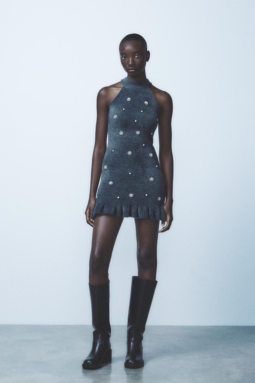 MATILDA - EMBELLISHED PLUSH MINI DRESS