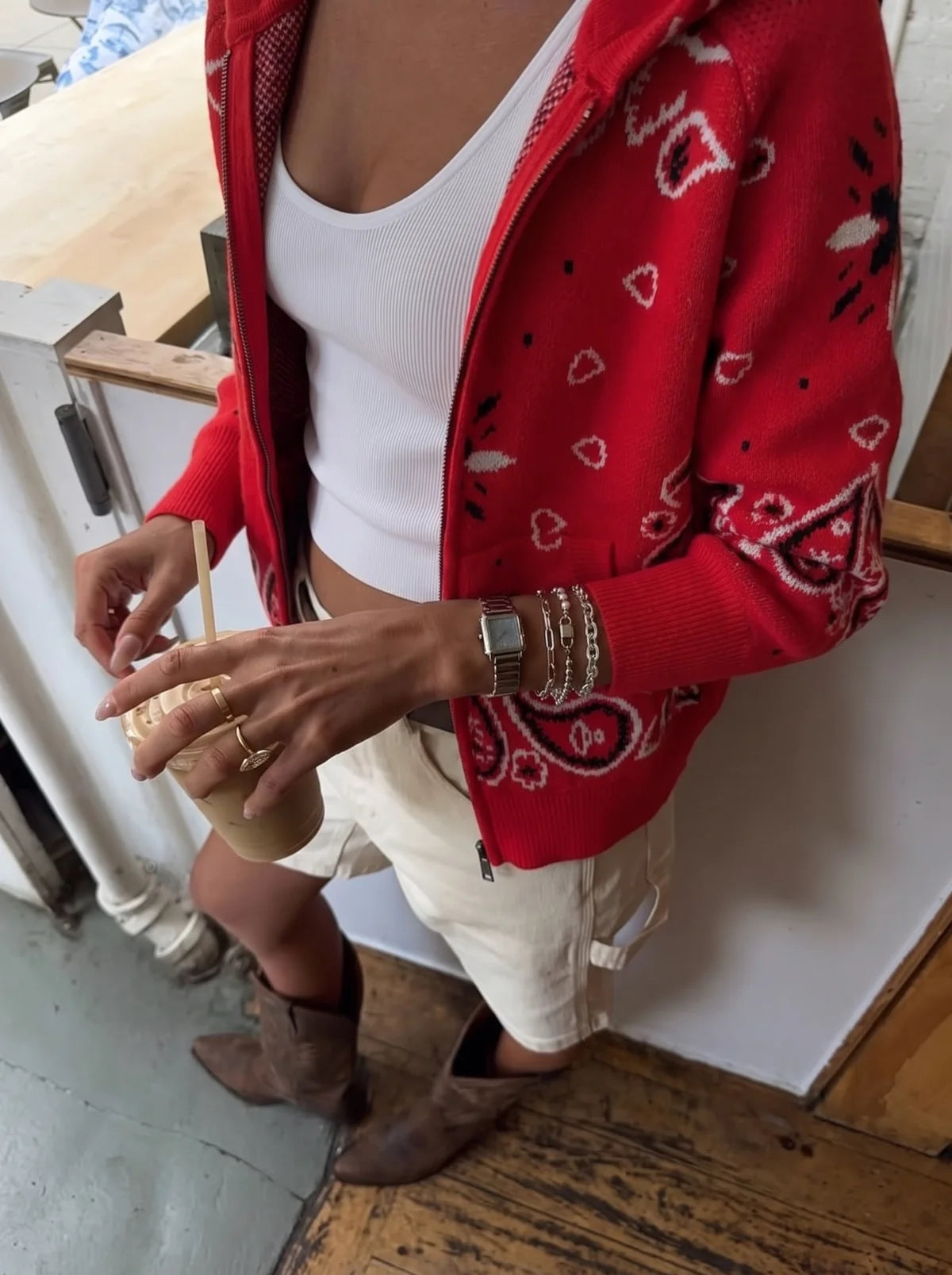 JOEY - PAISLEY ZIP UP CARDIGAN