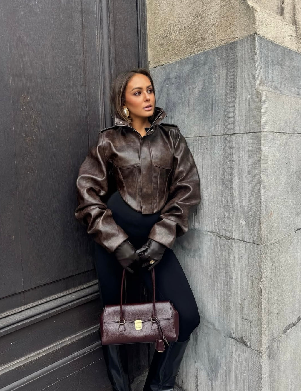 RAE - STRUCTURED FAUX LEATHER JACKET
