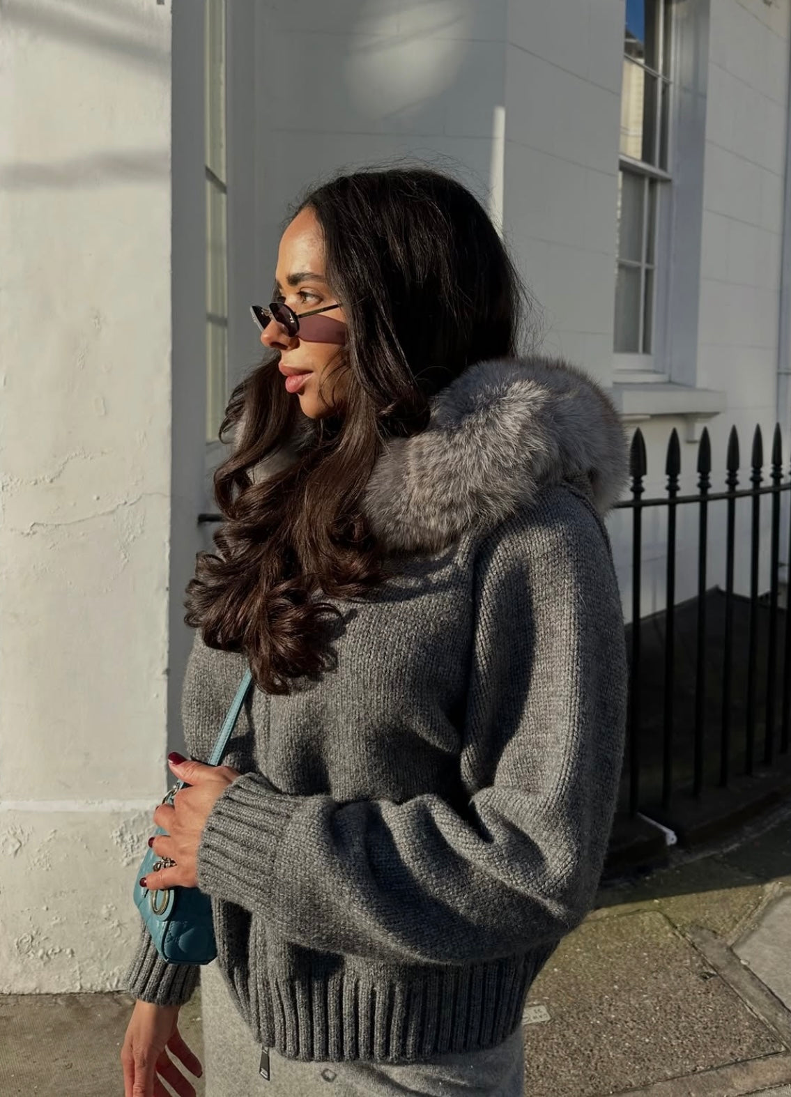 MEGAN - FUR TRIMMED CARDIGAN