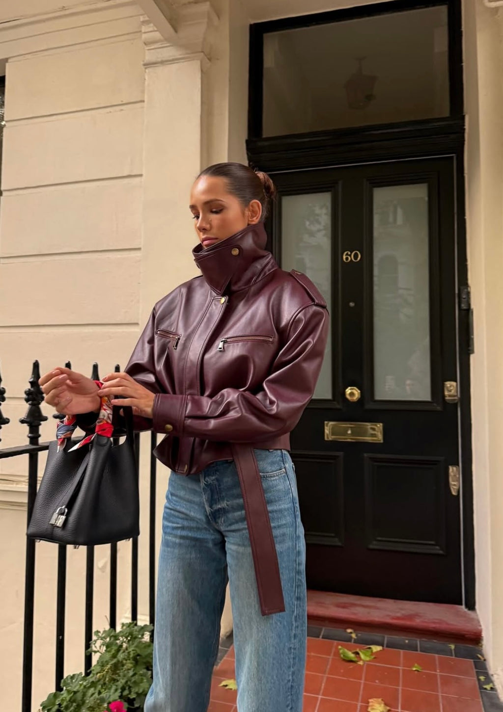 KYLIE - FAUX LEATHER BIKER JACKET