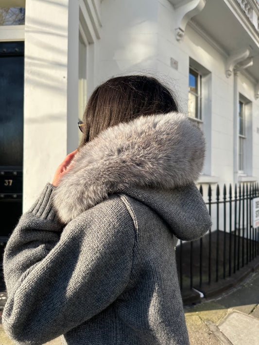 MEGAN - FUR TRIMMED CARDIGAN