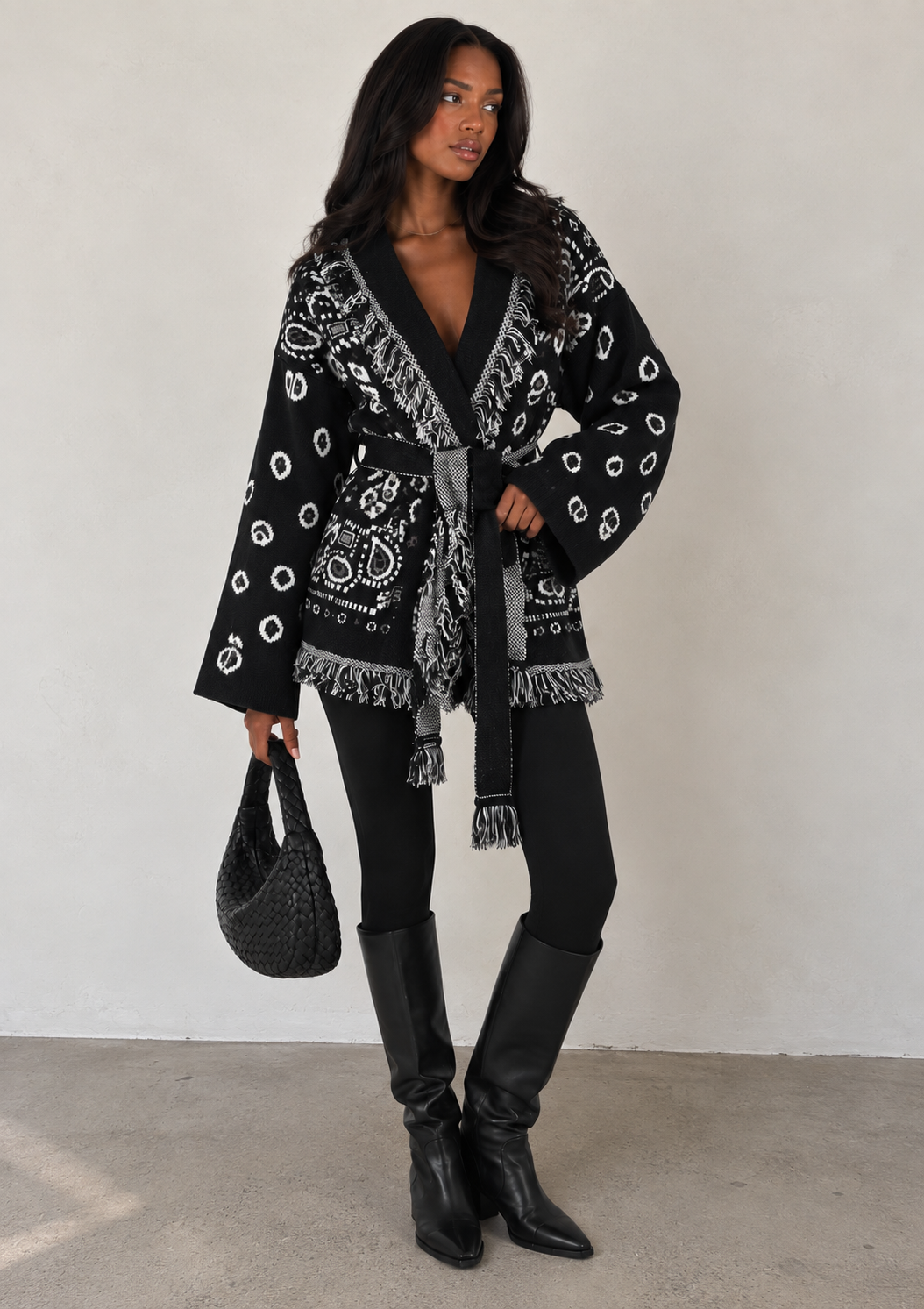 INGRID - TASSELED PAISLEY CARDIGAN