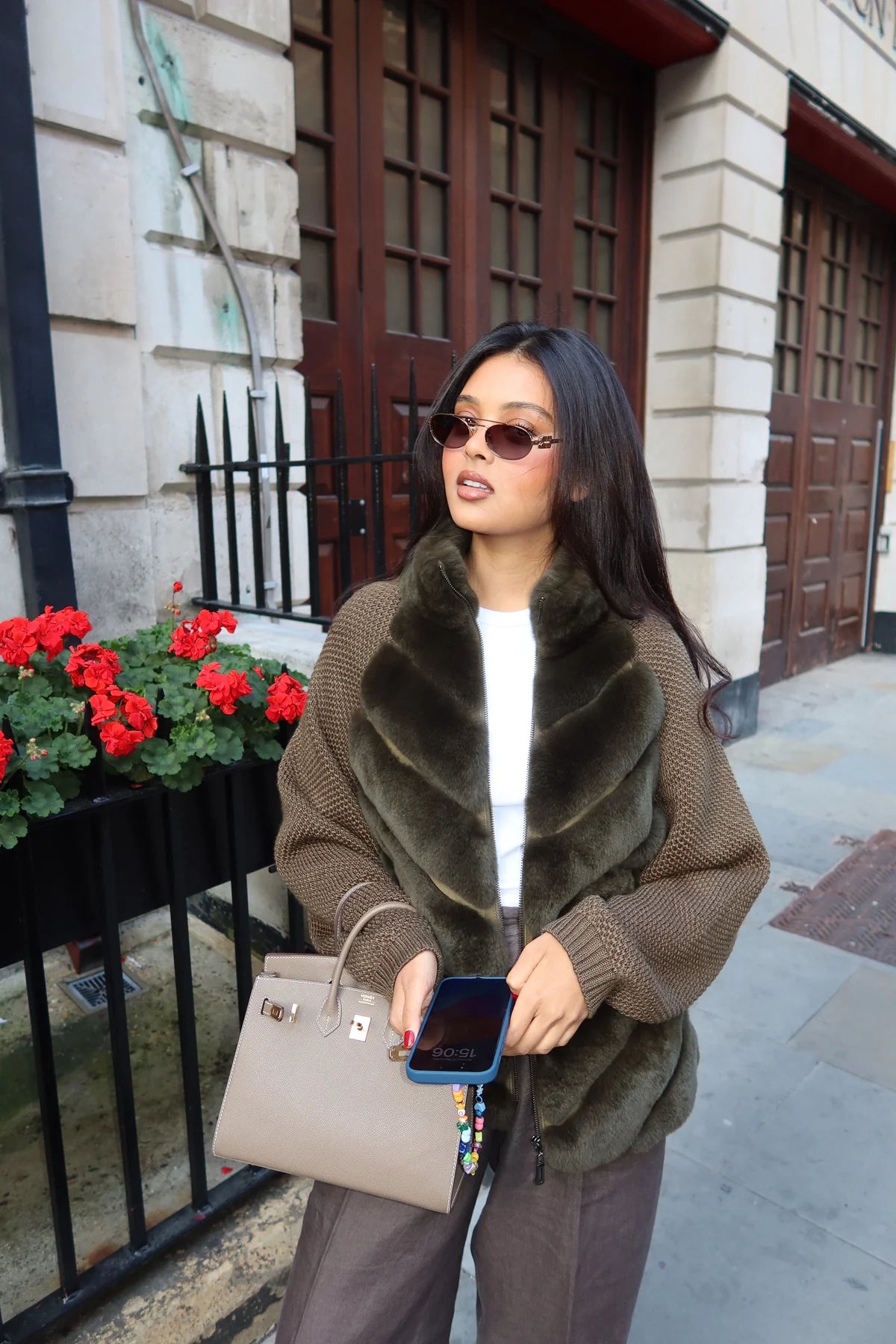 KOURTNEY - FAUX FUR GILET CARDIGAN