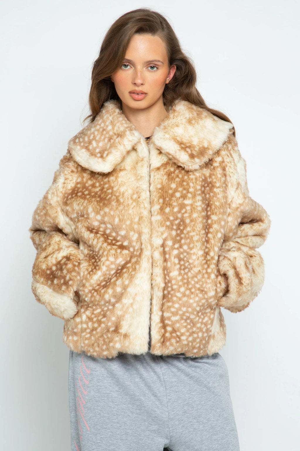 BAMBI - FAWN PRINT FAUX FUR COAT