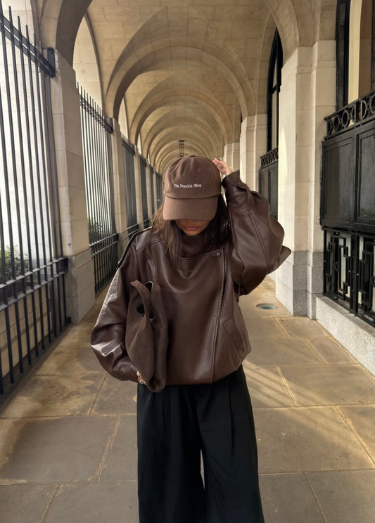 STEVIE - FAUX LEATHER BIKER JACKET