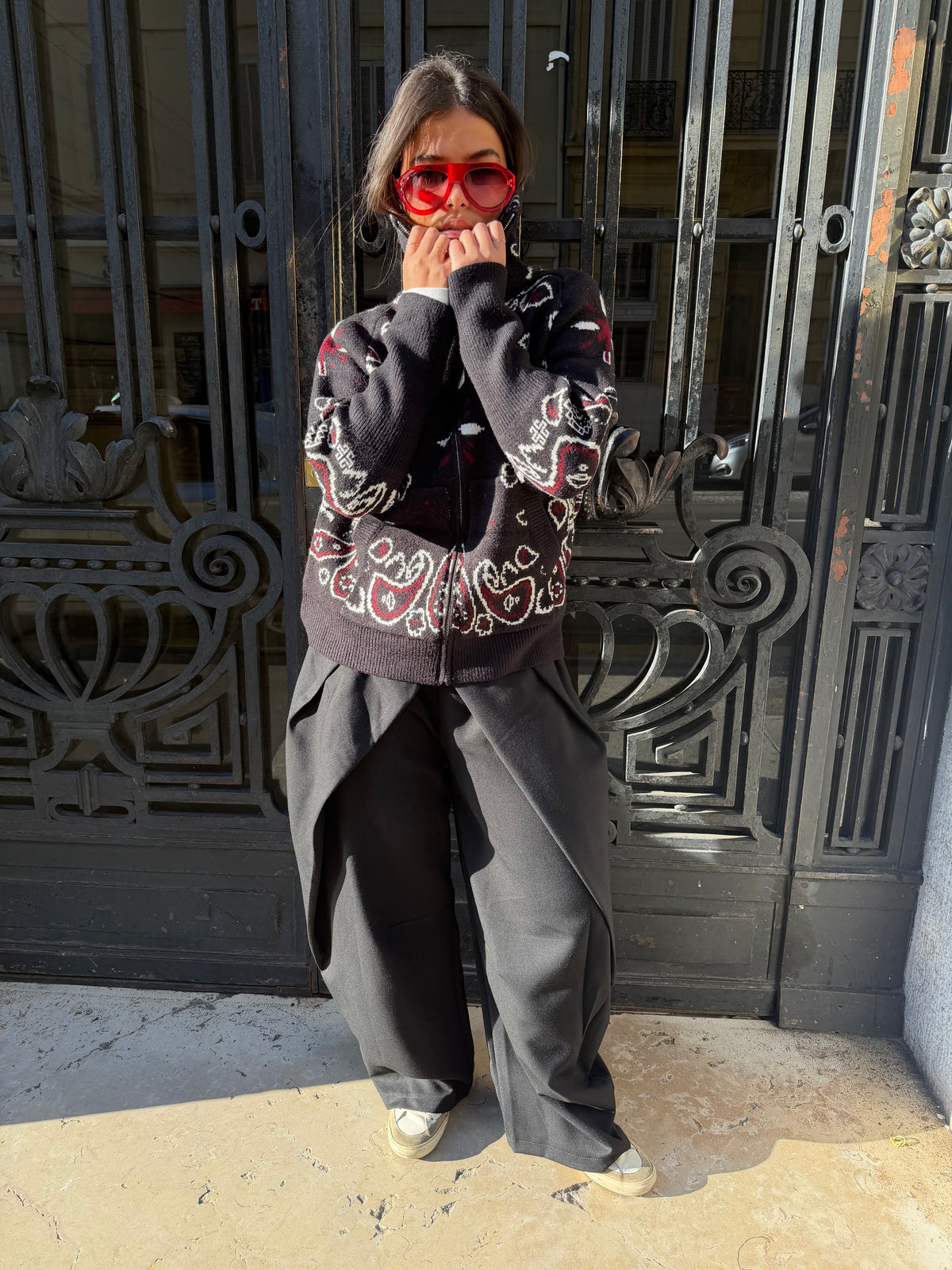 JOEY - PAISLEY ZIP UP CARIDGAN