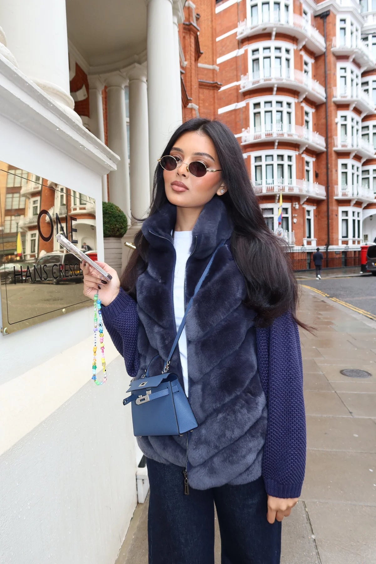 KOURTNEY - FAUX FUR GILET CARDIGAN