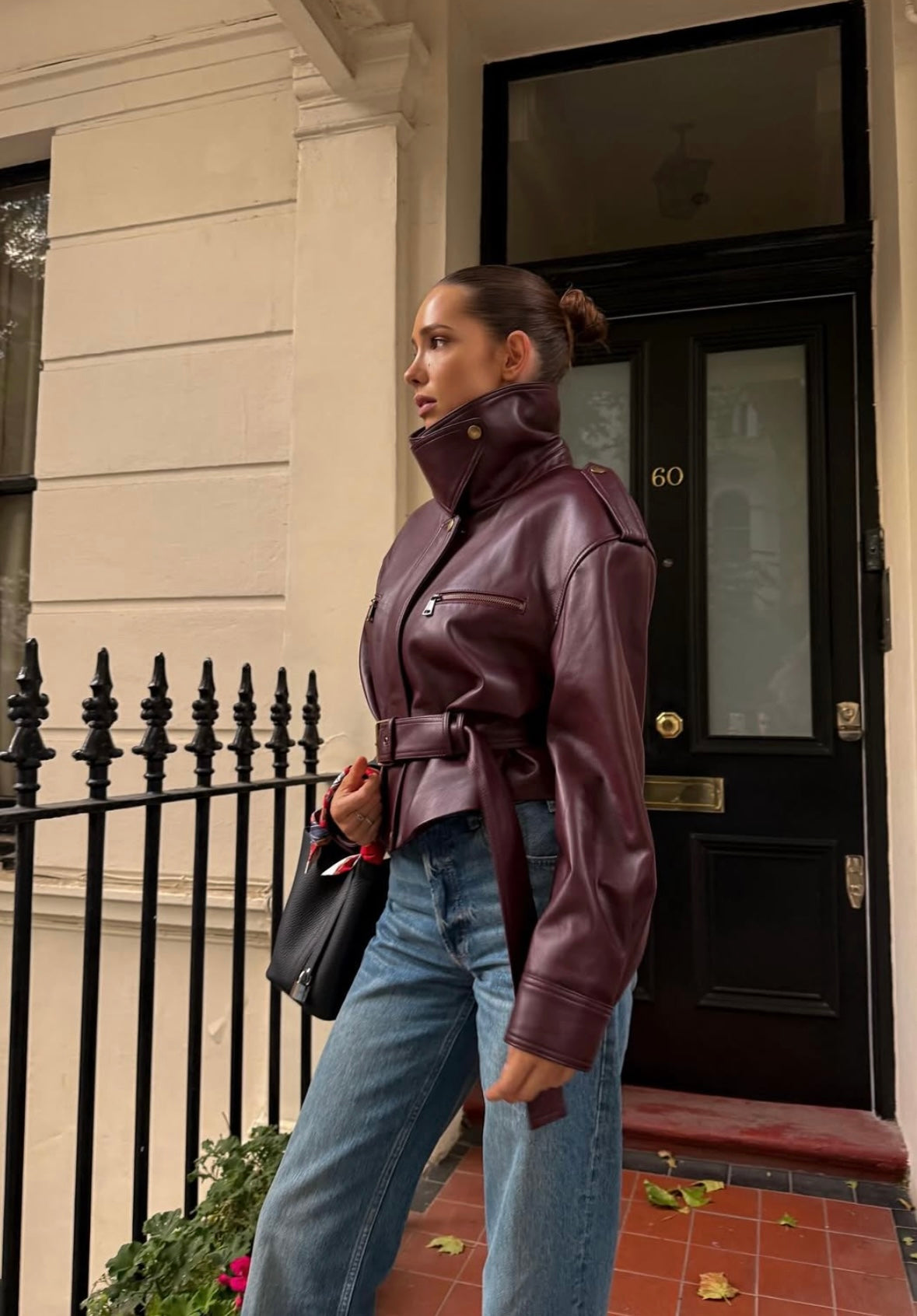 KYLIE - FAUX LEATHER BIKER JACKET