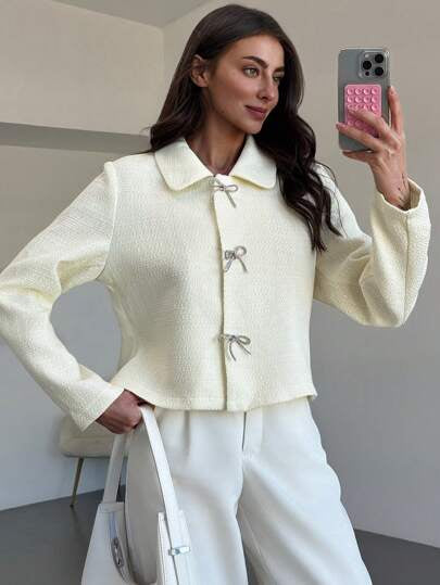 CLARA - BOW EMBELLISHED JACKET