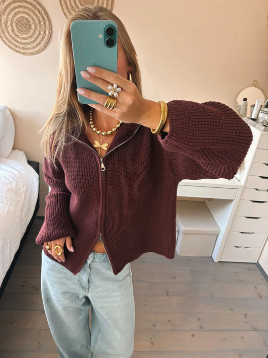SADIE - CHUNKY ZIPPER CARDIGAN