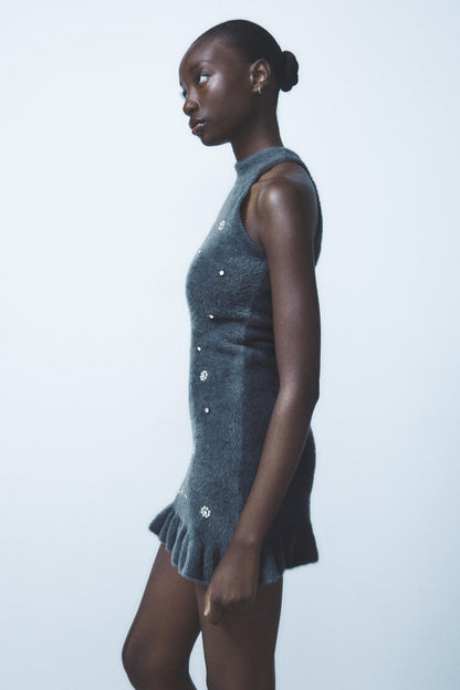 MATILDA - EMBELLISHED PLUSH MINI DRESS