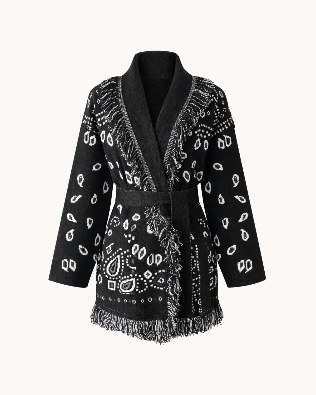 INGRID - TASSELED PAISLEY CARDIGAN