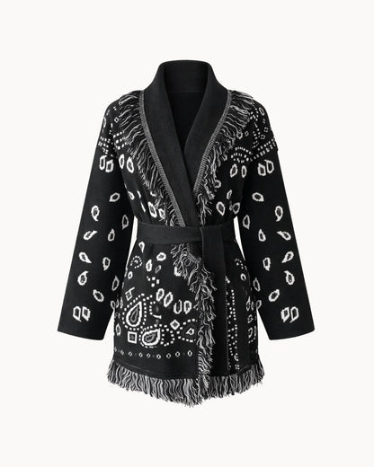 INGRID - TASSELED PAISLEY CARDIGAN