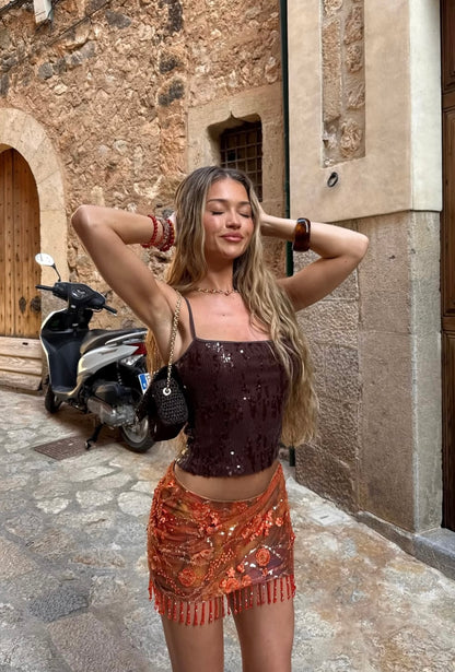 EDEN - EMBELLISHED MINI SKIRT