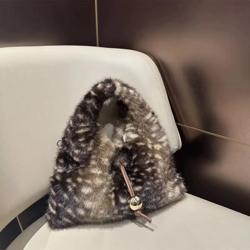 VIENNA - FAWN PRINT FAUX FUR BAG