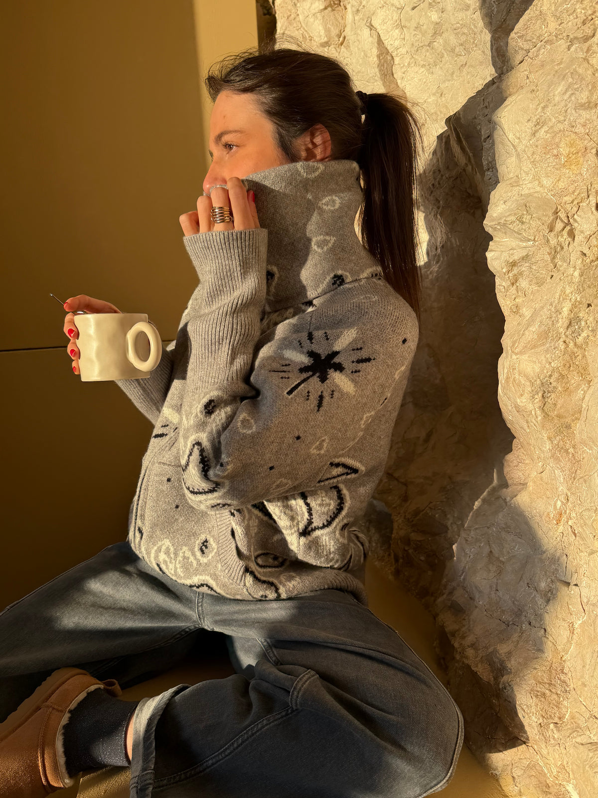 JOEY - PAISLEY ZIP UP CARIDGAN