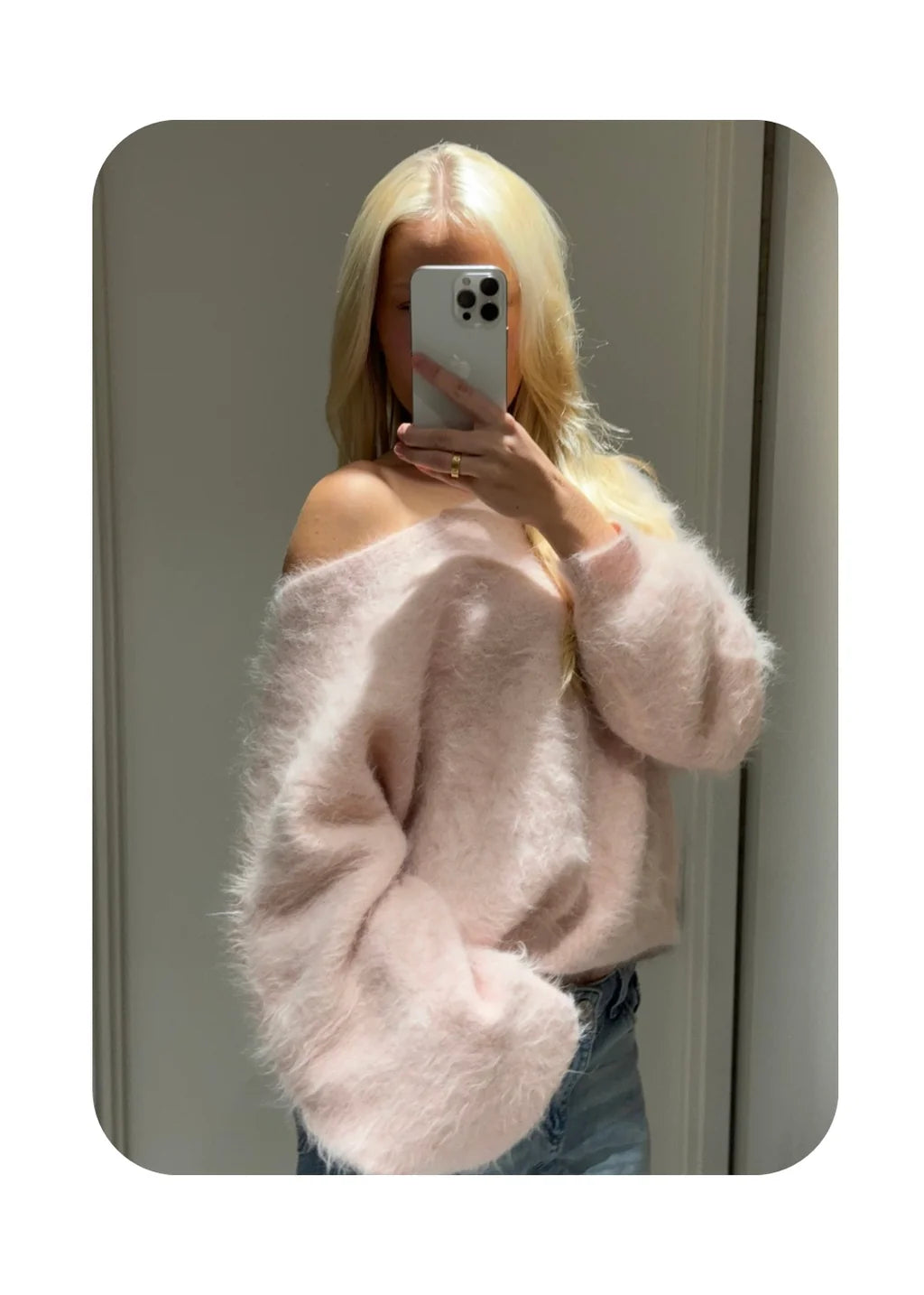 AMI - ONE SHOULDER KNITTED JUMPER