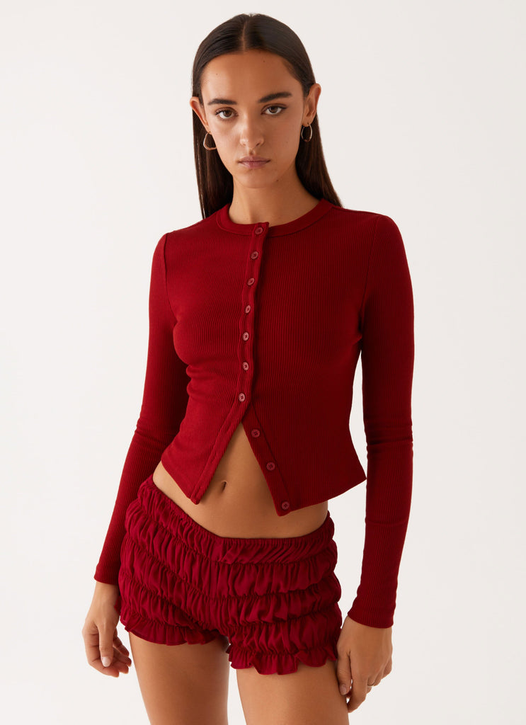 HATTY - RIBBED LONGSLEEVE TOP