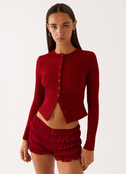 HATTY - RIBBED LONGSLEEVE TOP
