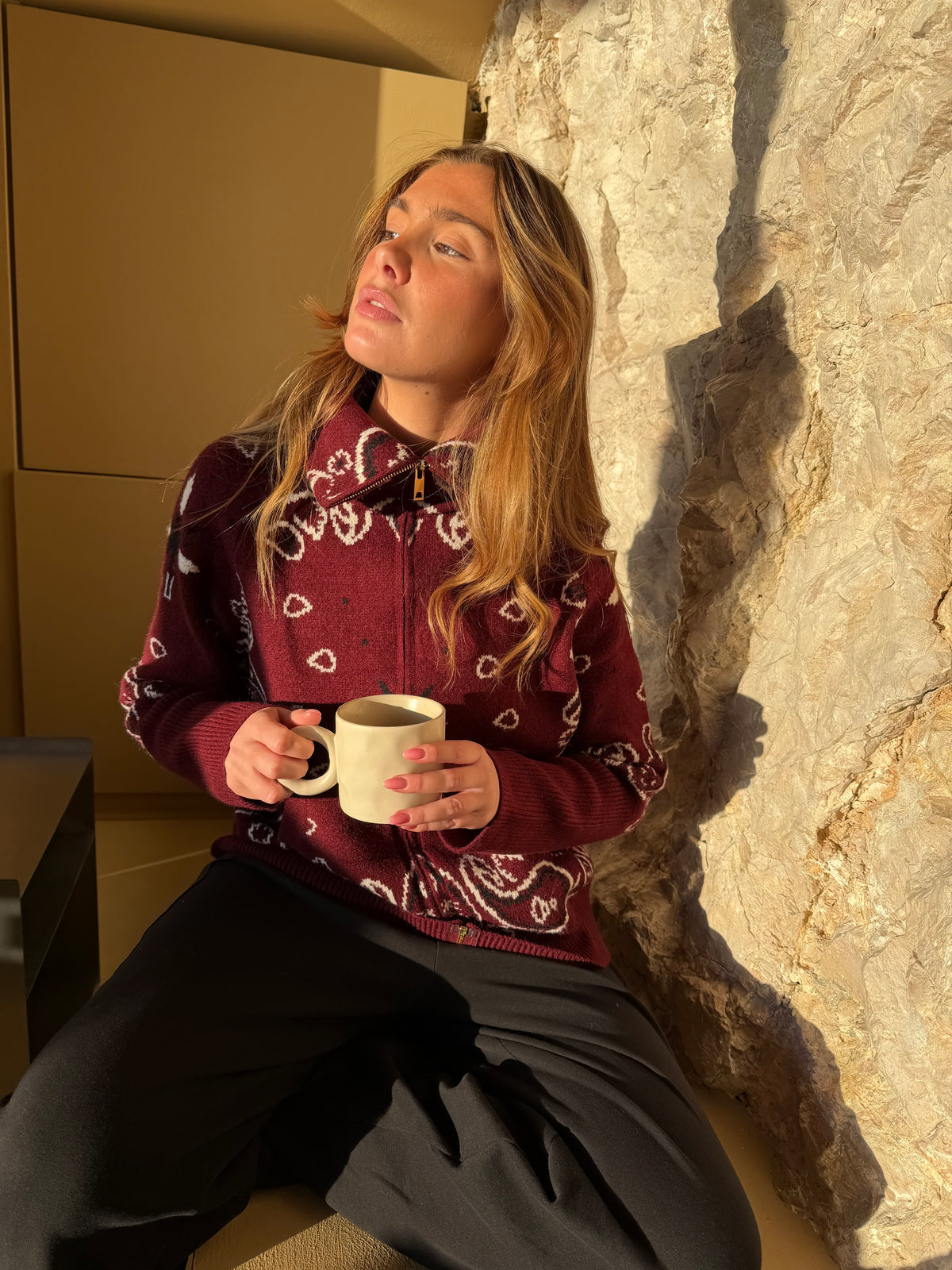 JOEY - PAISLEY ZIP UP CARIDGAN