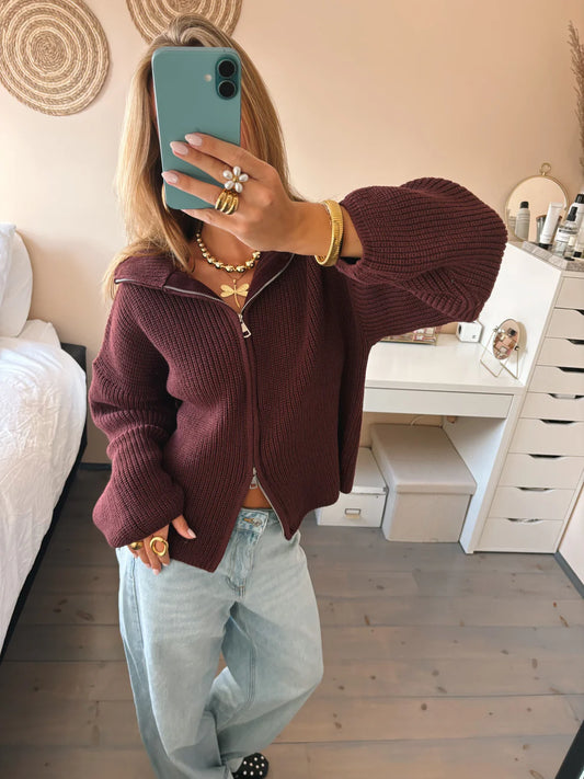 SADIE - CHUNKY ZIPPER CARDIGAN